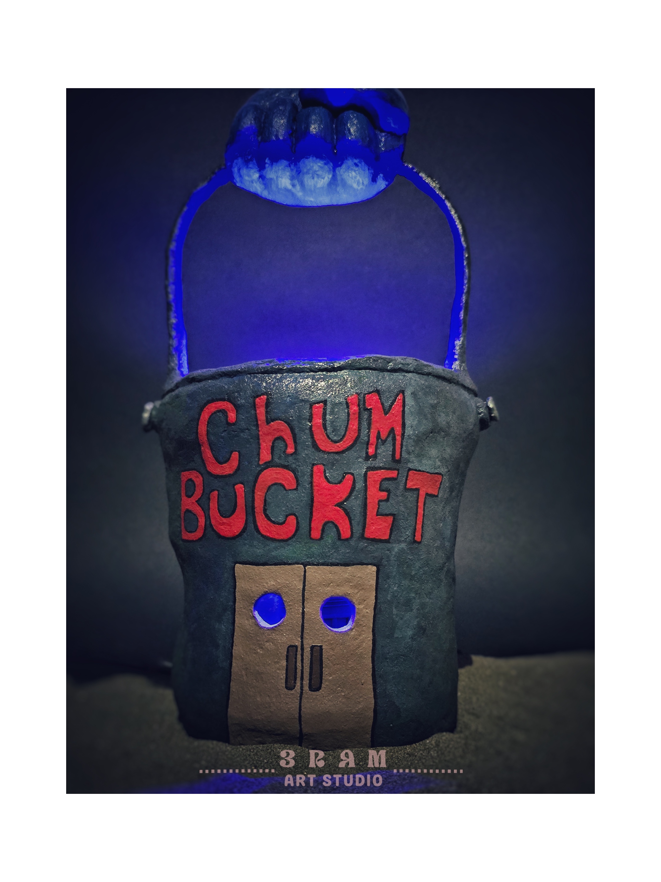 چراغ خواب دستساز طرح Chum Bucket از جنس پاپیه ماشه